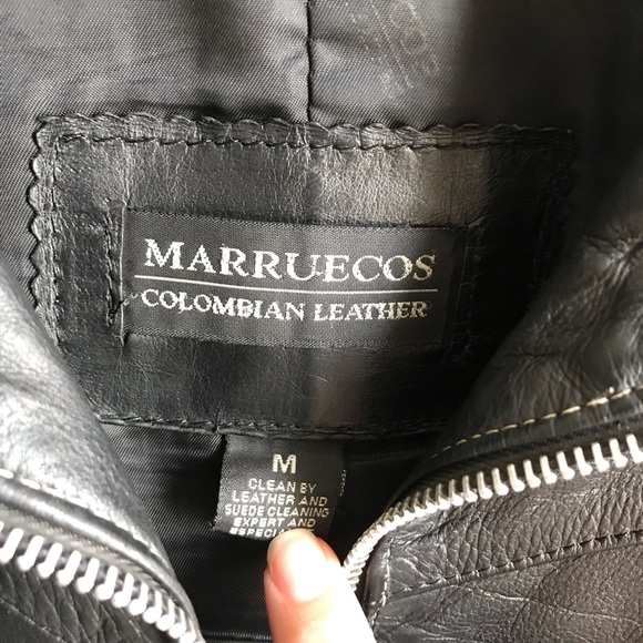 Marruecos Black Genuine Leather Jacket - Picture 4 of 8